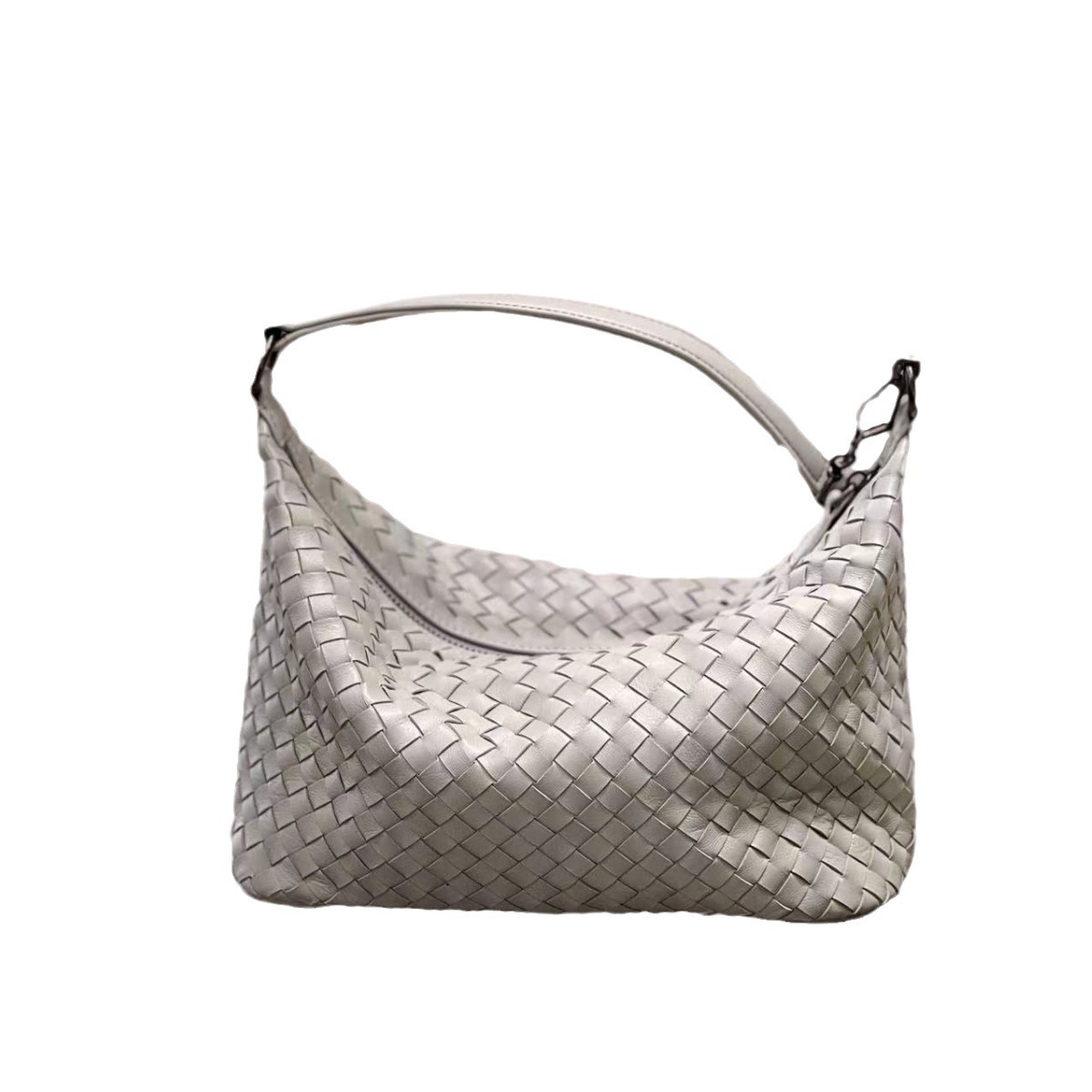 European And American Luxury Style Women's Crescent Bag Wholesale Fashion Genuine Leather Woven Handbag Large Capacity Underarm Bag - Thumbnail 5