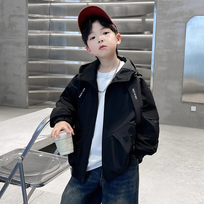 Boys' Jacket Spring and Autumn New Style for Older Children, Spring Trench Coat, Stylish Boy's Autumn Jacket Trendy Top