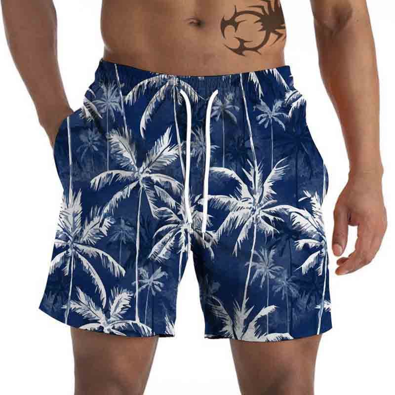 2024 Cross-Border Summer Men's Beach Casual Shorts 3D Digital Printing Loose Straight Beach Pants Breathable