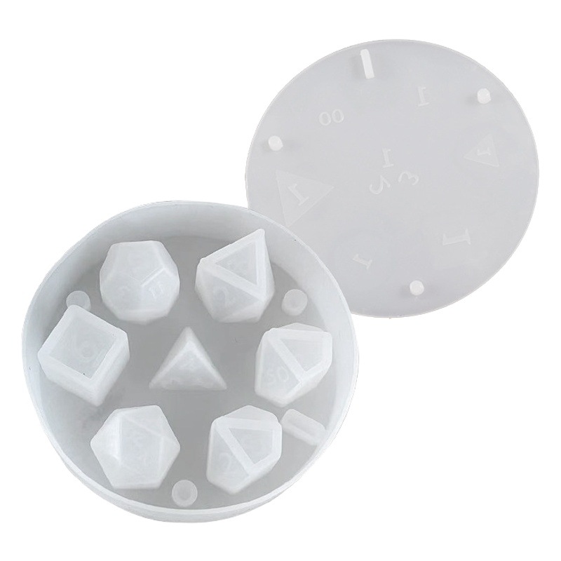 虞美人滴ゴム樹脂多面体サイコロ7点セットのキーホルダーdiy走団テーブルゲームサイコロシリカゲル金型
