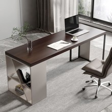 意式极简书桌实木办公桌椅家用轻奢现代简约2023新款感电脑桌