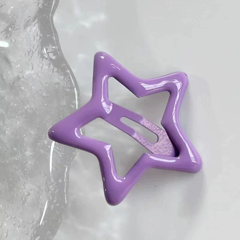 Заколка Hair Clip YK2 цветной стержень звезды, клип-баик бант пентаграмм для девочек, многоцветный 4.6×3.4 см