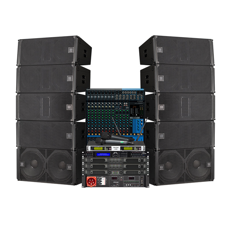Sistema de Audio de Alta Gama para Actuaciones al Aire Libre a Gran Escala, Conjunto Completo de Sistema de Sonido Line Array para Escenarios, Bares e Iglesias