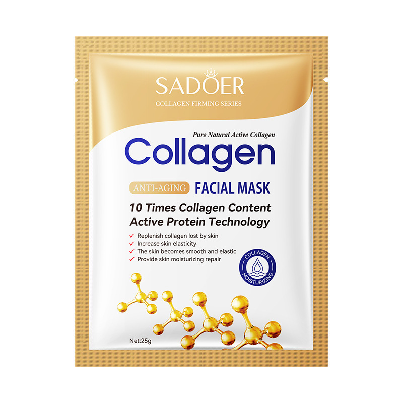 Mascarilla facial de comercio exterior con empaque en inglés completo, esencia de oligopéptidos y ácido hialurónico, mascarilla facial hidratante y nutritiva, mascarilla facial refrescante y rejuvenecedora de la piel, venta al por mayor transfronteriza.