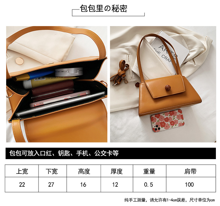 Fashion New Solid Color Handbag Messenger Bag Fashion Retro Shoulder Bag display picture 20
