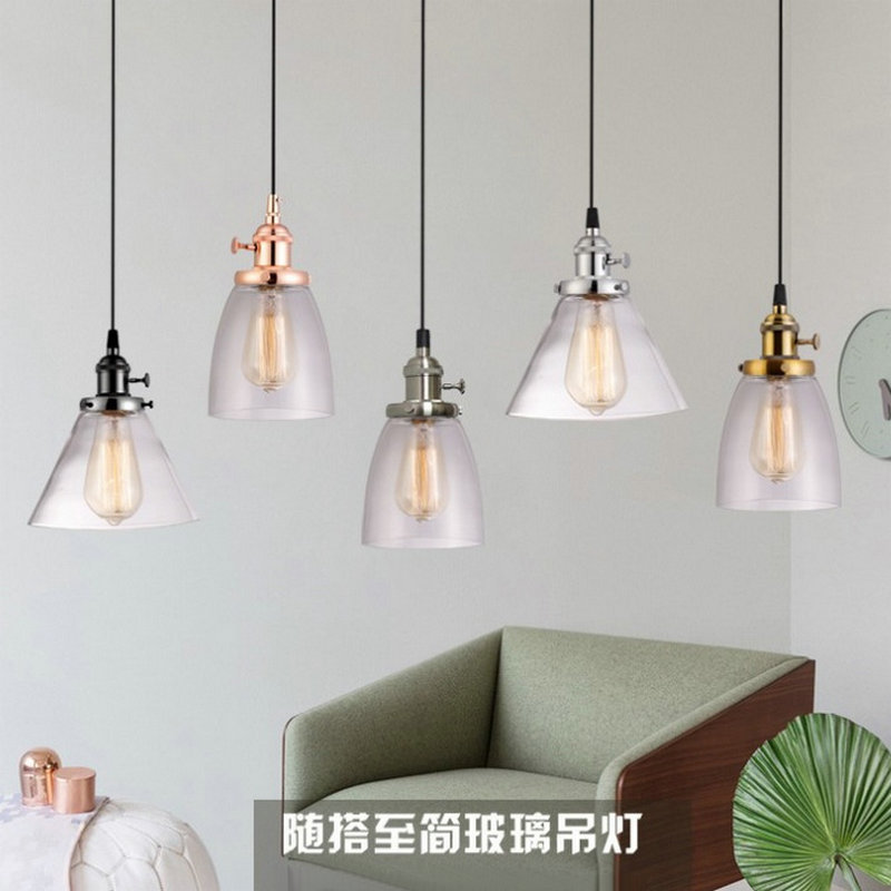 retro creative LED glass ceiling lamp