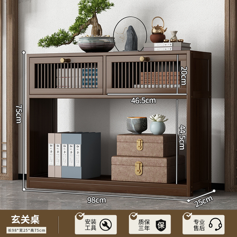 博古架实木中式多宝阁展示柜茶室茶柜茶具架子置物架茶叶收纳柜子|undefined
