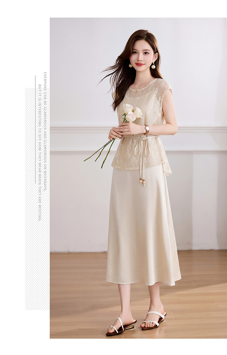 Đầm maxi nữ hai dây thắt eo thanh lịch mùa hè JX2619 — màu xám, màu mơ chi tiết 21