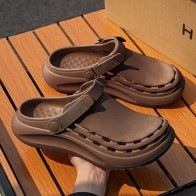 Trendy Summer New Men's Clogs with a Stepping-On-Clouds Feel, Non-Slip Closed-Toe Sandals for Outdoor Driving, Beach, Casual, and Fashion