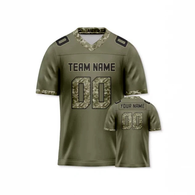 Camouflage American Football Jersey Personalized Name Number Camo Football Team Shirt for Women Short Sleeve Camouflage American Football Jersey Personalized Name Number Camo Football Team Shirt for Women Short Sleeve