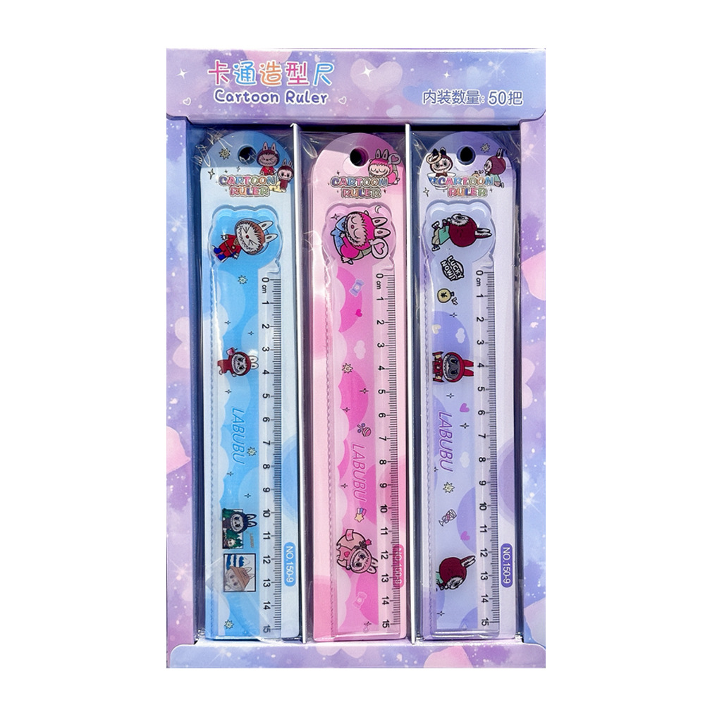 Papelería infantil creativa regalos pequeños para estudiantes de jardín de infantes premios prácticos de clase dibujos animados lindos reglas rectas rígidas 15cm