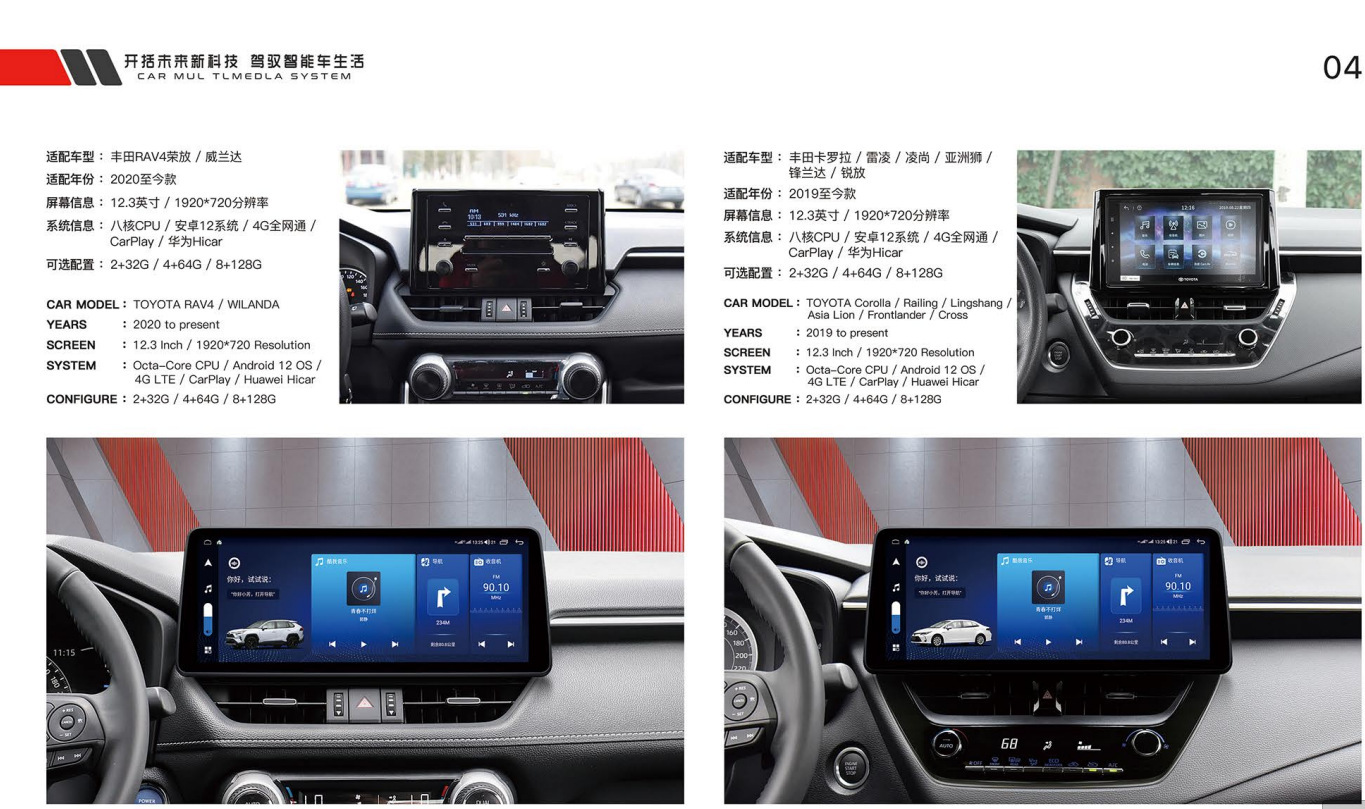 Suitable for Toyota Sienna Panoramic 360 Android 12 Modified Central Control Large-Screen Navigation All-In-One Display