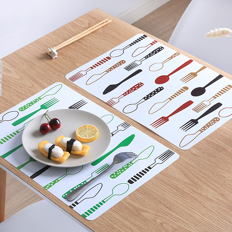 欧式餐桌垫 塑料防热垫 创意印花餐垫碗垫锅垫长方形西餐隔热垫