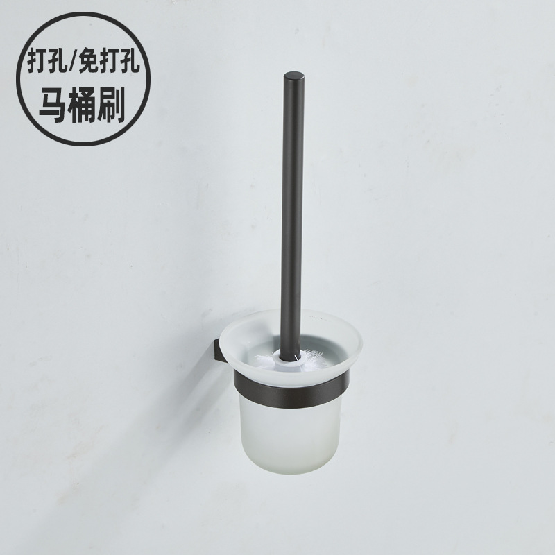 Rack de toallas grises de pistola sin perforación Rack de toallas de baño Rack de artículos de baño de pared Baño de baño Ingeniería de accesorios de baño