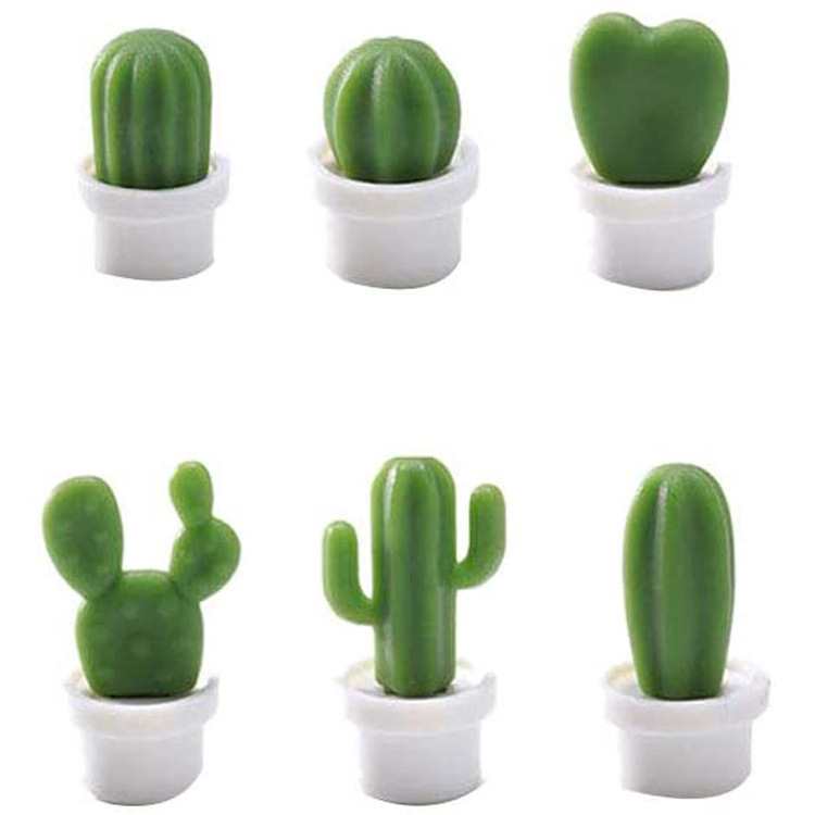 Creativo cactus refrigerador pegatina mensaje pegatina 3D tridimensional cactus bola en maceta imán refrigerador imán etiqueta magnética