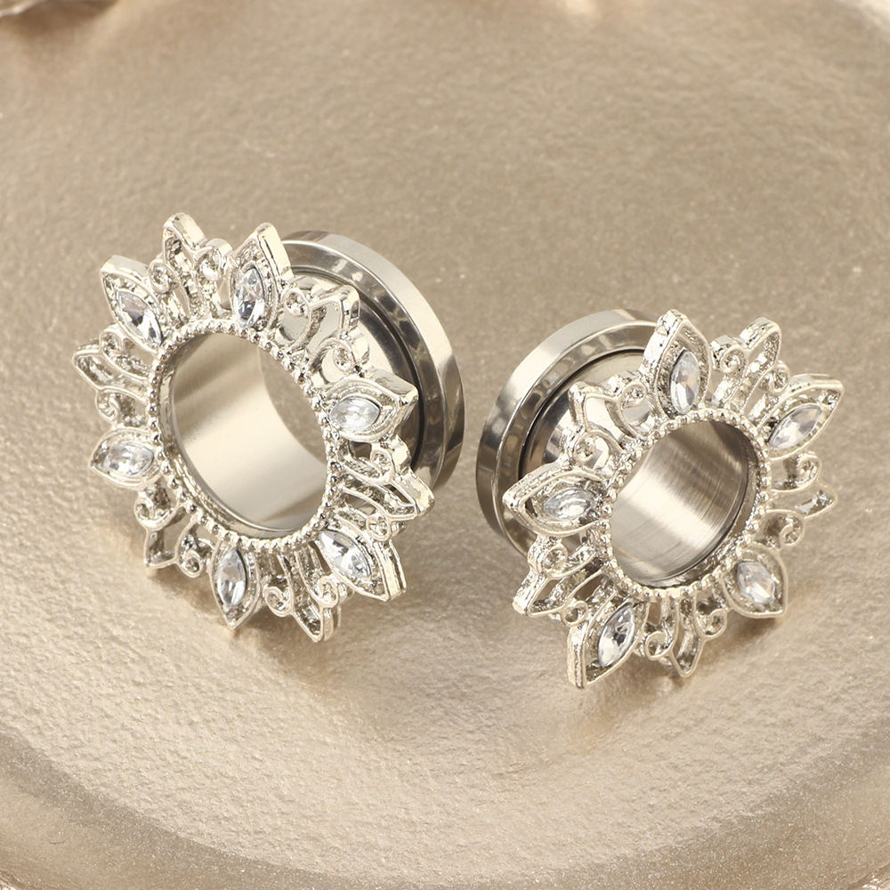 Silver Rose Gold Sun Stainless Steel Auricle Ear Amplifier Jewelry Human Puncture Ear Expander detail image 8