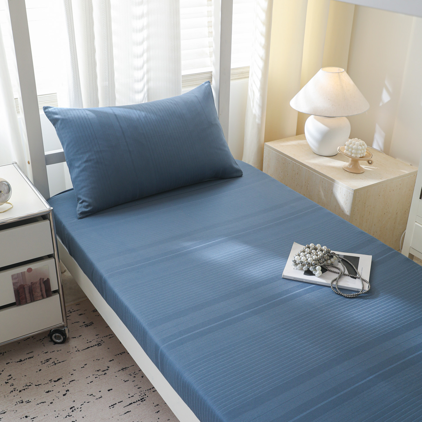 Sombrilla de cama jacquard de algodón de una sola pieza 100 dormitorio de estudiantes de algodón alquilado dormitorio especial lavable a máquina 25 estilos