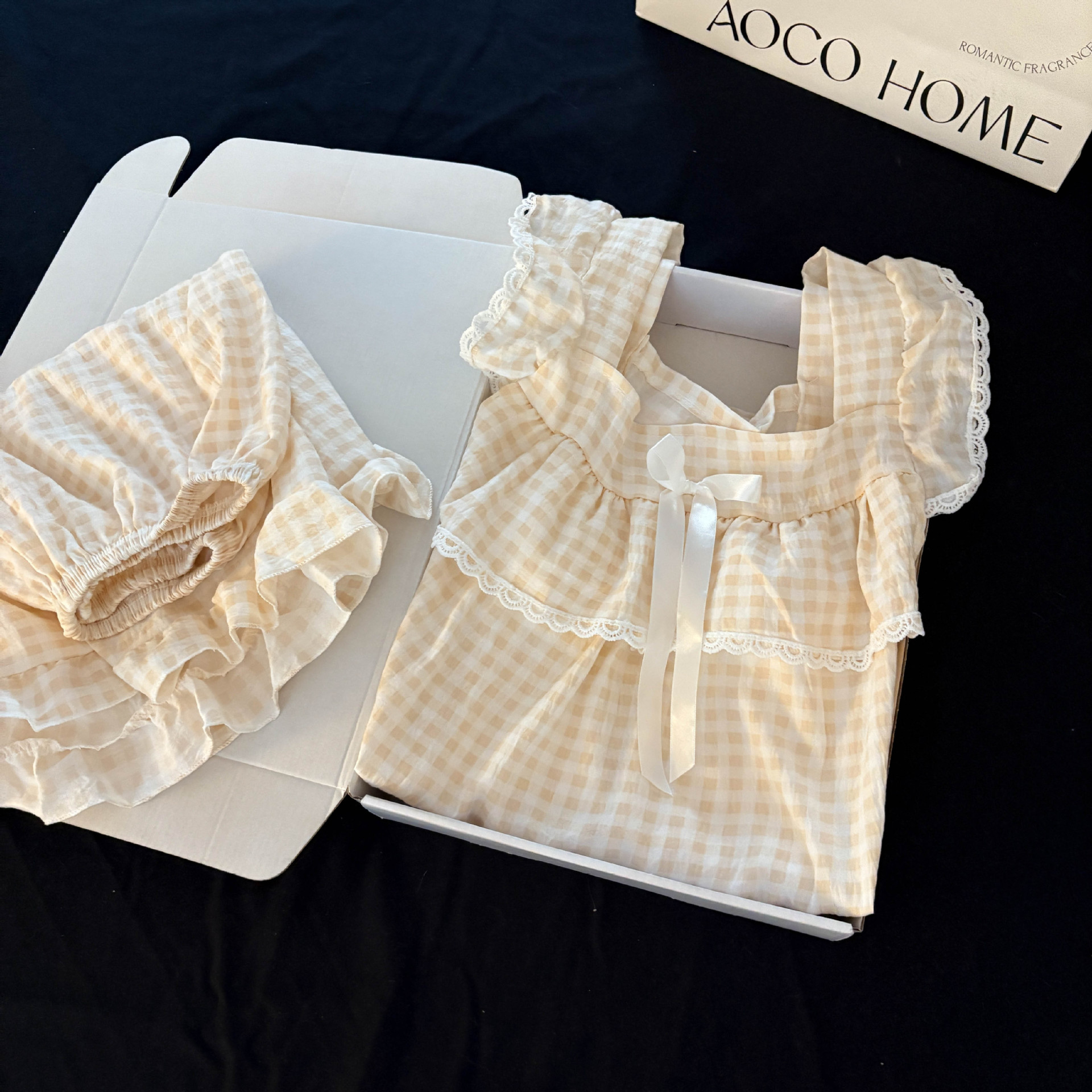 Pajamas for Women Summer Princess Style Suspender Shorts Sweet Lace Student Loose with Chest Pad Home Clothes Set Wholesale