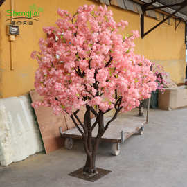 仿真樱花婚庆加密仿真樱花枝批发影楼装饰樱花树真木杆仿真樱花树
