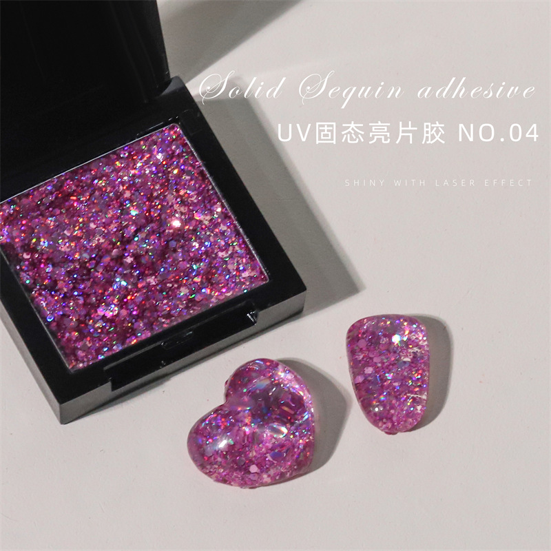 Pequeño Libro Rojo manicura japonés UV sólido lentejuelas pegamento flash láser brillo lentejuelas esmalte de uñas pegamento para salón de uñas