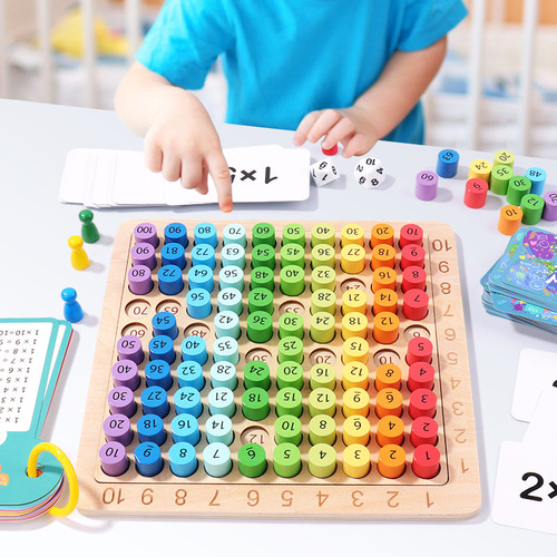 Three-in-one multiplication board for young children, multiplication table, early education mathematics enlightenment teaching aids, educational toys wholesale and distribution