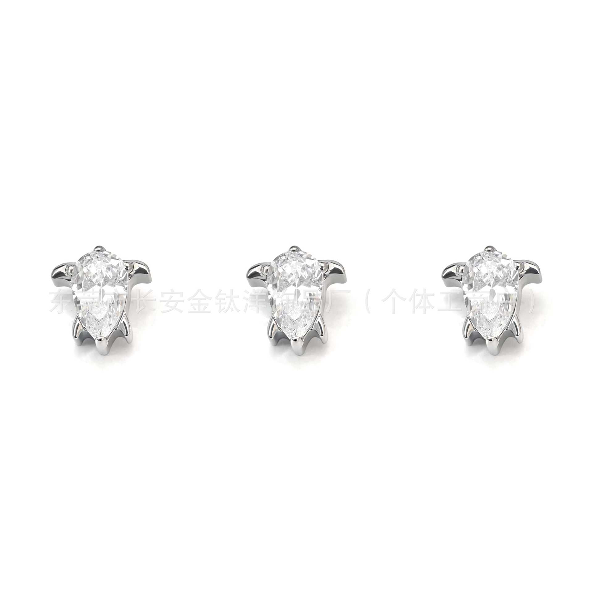 F136 Titanium Little Devil Water Drop Zircon Lip and Ear Piercing Jewelry detail image 7