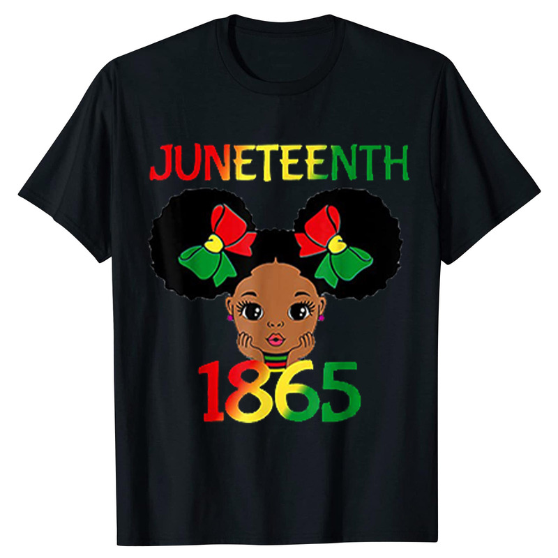 Cross Border Spring Juneteenth Men's and Women's June Festival Printed Short Sleeve T-Shirt Top