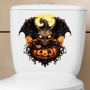 Cross-border Halloween King Kong Bat Pumpkin Bathroom Toilet Sticker Wall Waterproof Self-adhesive Sticker Factory Outlet