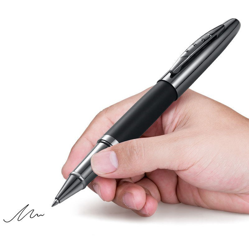 Business Office Metal Signature Pen Stainless Steel Metal Tip Signature Pen Cap Ballpoint Pen Water-Based Pen
