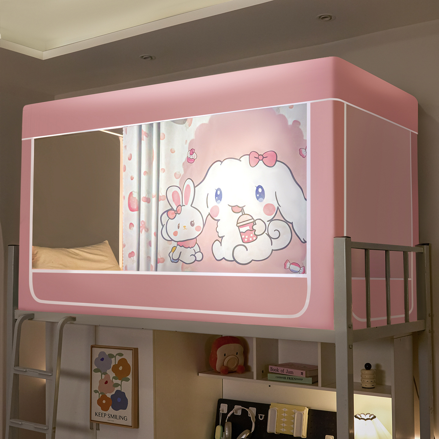 Bed Curtain, Blackout Mosquito Net, Integrated Dormitory Upper Bunk with Bracket, Upper and Lower Bunk Curtain, Student High and Low Bed Curtain, Popular Bed Curtain