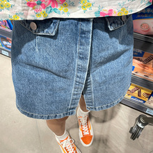 【现货】 韩国东大门2025夏季新设计感A字版开叉显瘦半身短裤裙