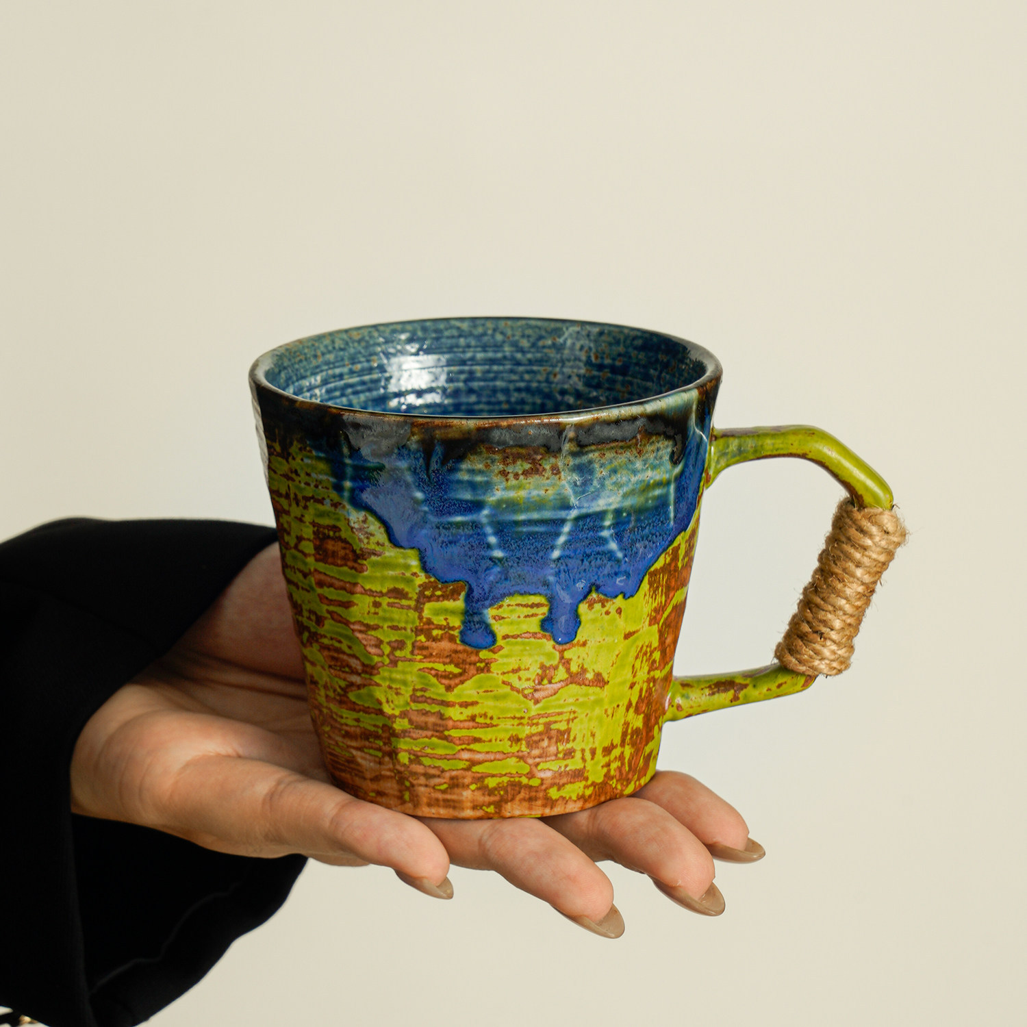 Taza de café nicho diseño de horno de cerámica gruesa cambió taza de marca doméstica taza de té de la tarde taza de latte taza de agua de oficina hombre