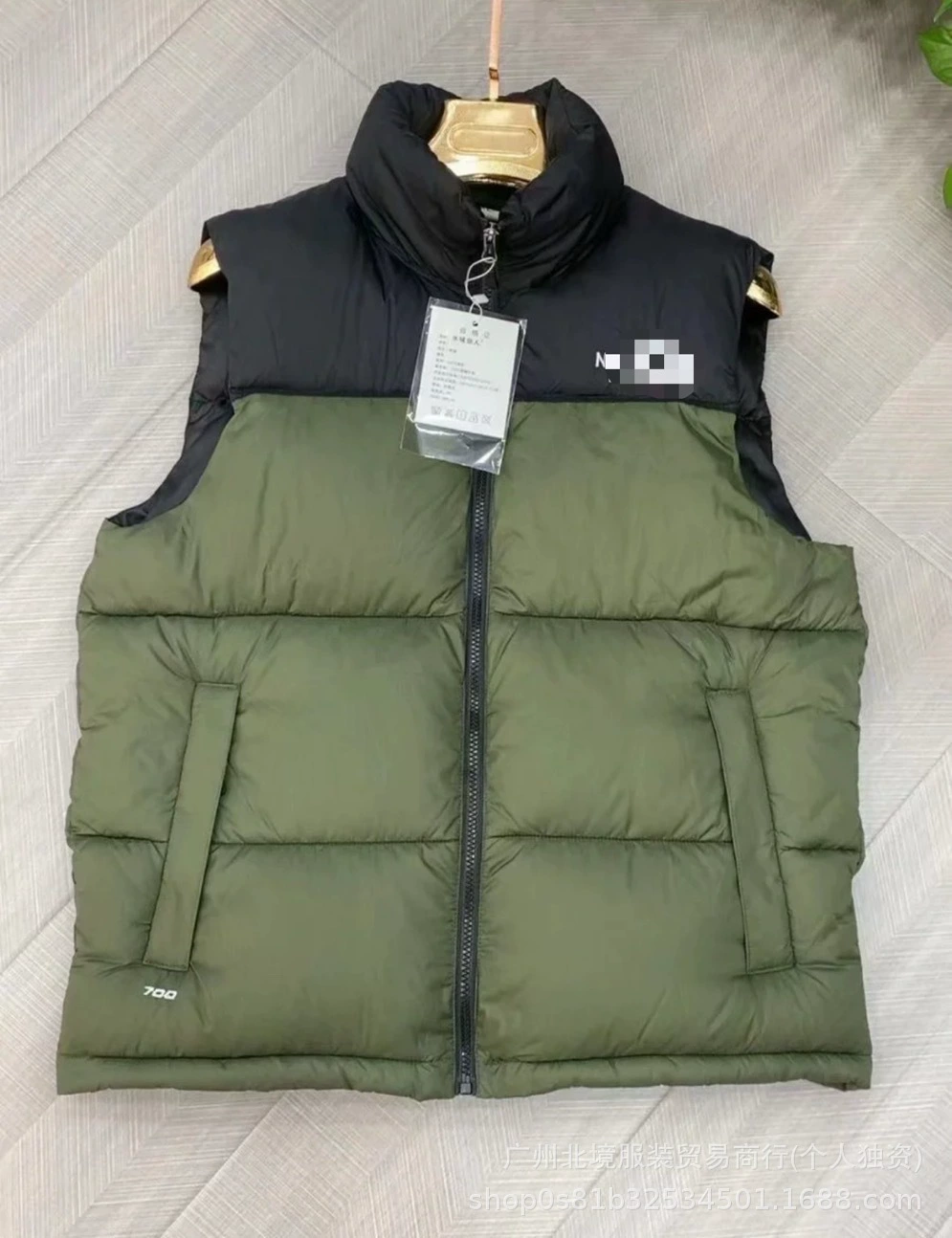 Down jacket, demi-season vest for men and women for beloved, with embroidery, increased thickness, loose fit