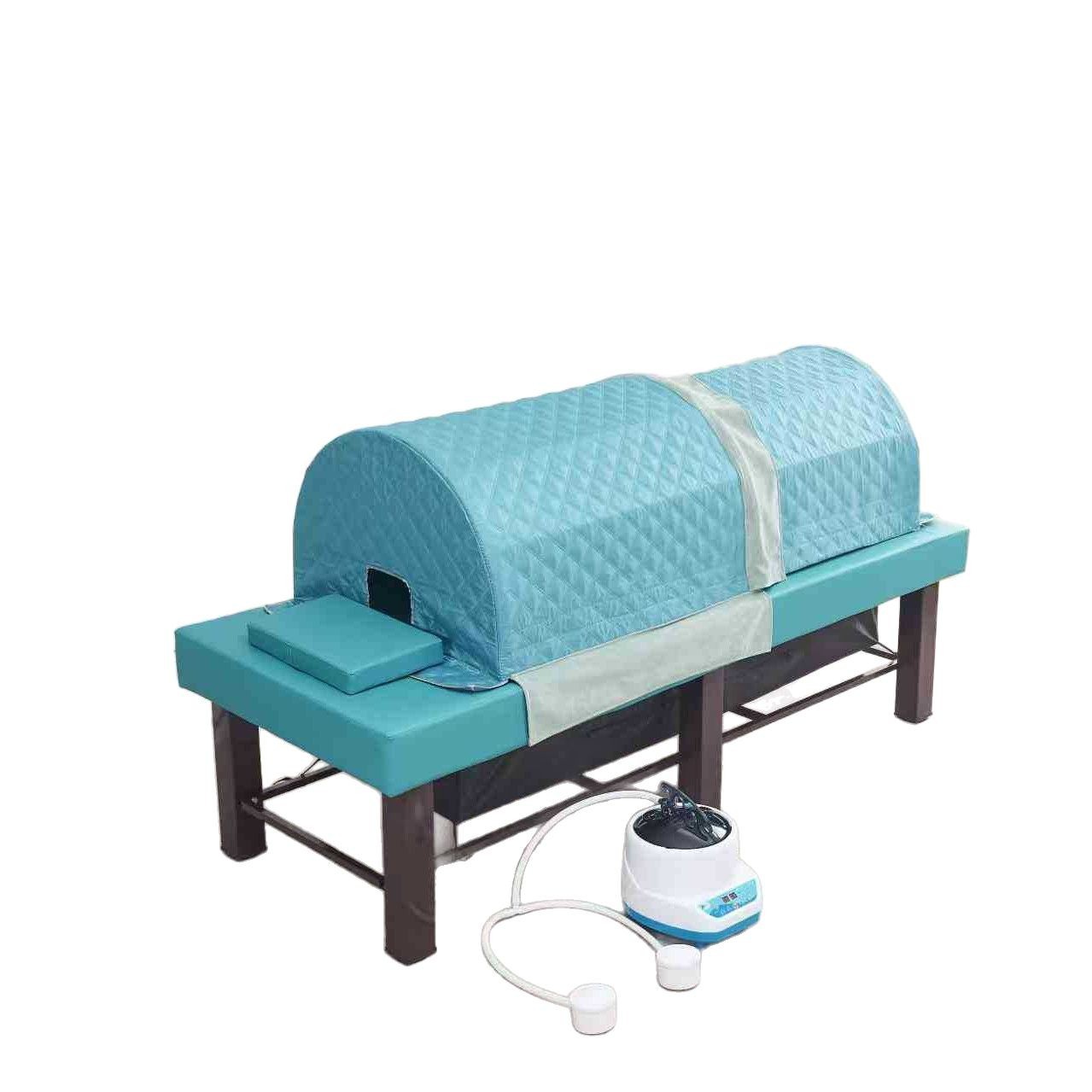 Cama de moxibustión de moxibustión de cuerpo entero, cama de fumigación cerrada doméstica, cama de fisioterapia de masaje de madera sólida automática especial para salón de belleza