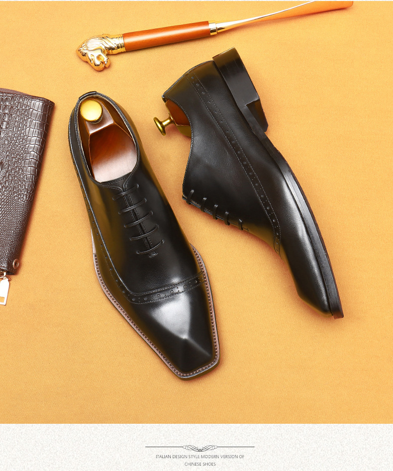 Cross-border E-Commerce Foreign Trade Leather Shoes men's Leather British Brock Carved Business Dress Oxford Shoes men shoe_vogvips.com