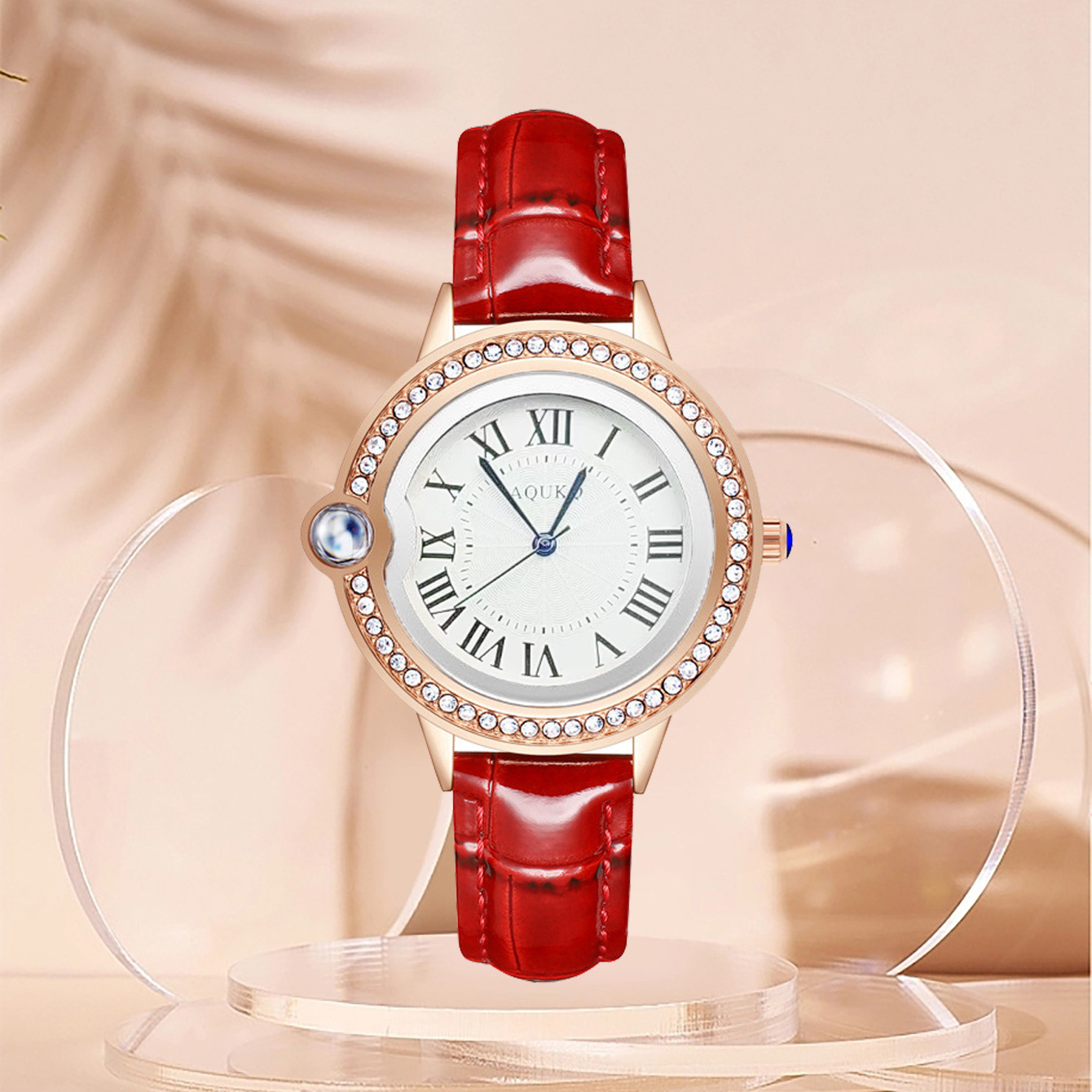 Wish new watch ladies simple diamond luminous retro women's watch belt quartz watch manufacturers in stock wholesale_voghion.com