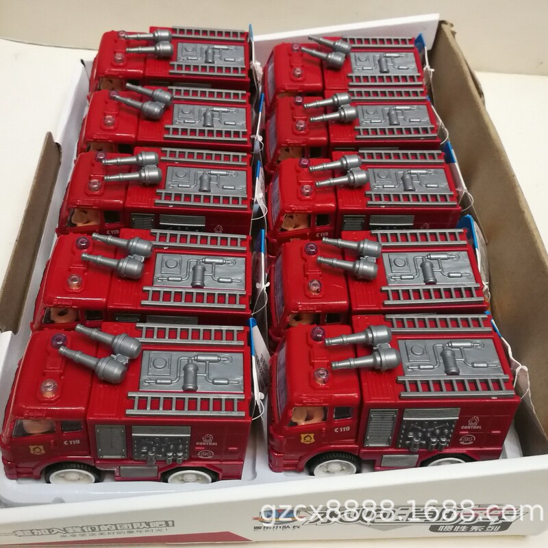 Inertial water cannon simulation fire truck inertial forward driver and water cannon Swing Left and Right toys at the same time 10 per box
