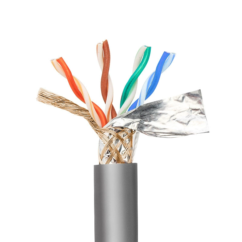 Manufacturer wholesale shielded network cable Category 5e double shielded oxygen-free copper finished network cable Multi-strand pure copper network jumper