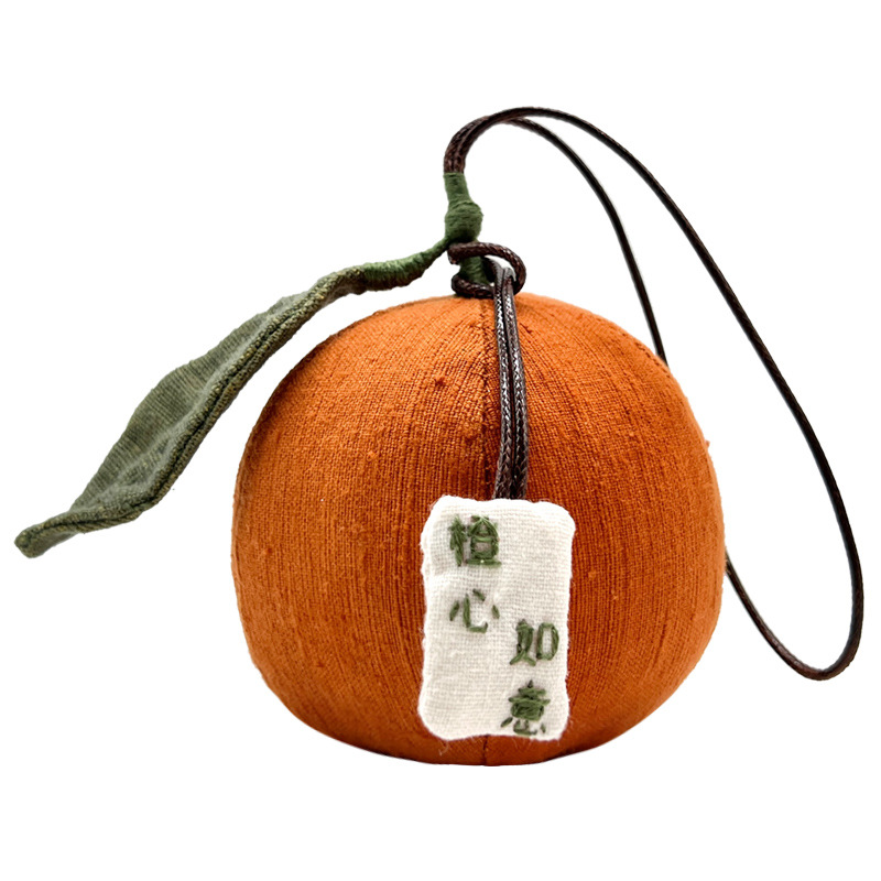 Colgante de bolsas naranjas Lu bordado a mano DIY material paquete de frutas adornos creativos bordados bolsas de moxa colgante