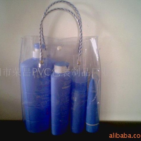 PVC化妆品袋旅游套装袋化妆品收纳袋购物袋饰品包装袋 透明手提袋