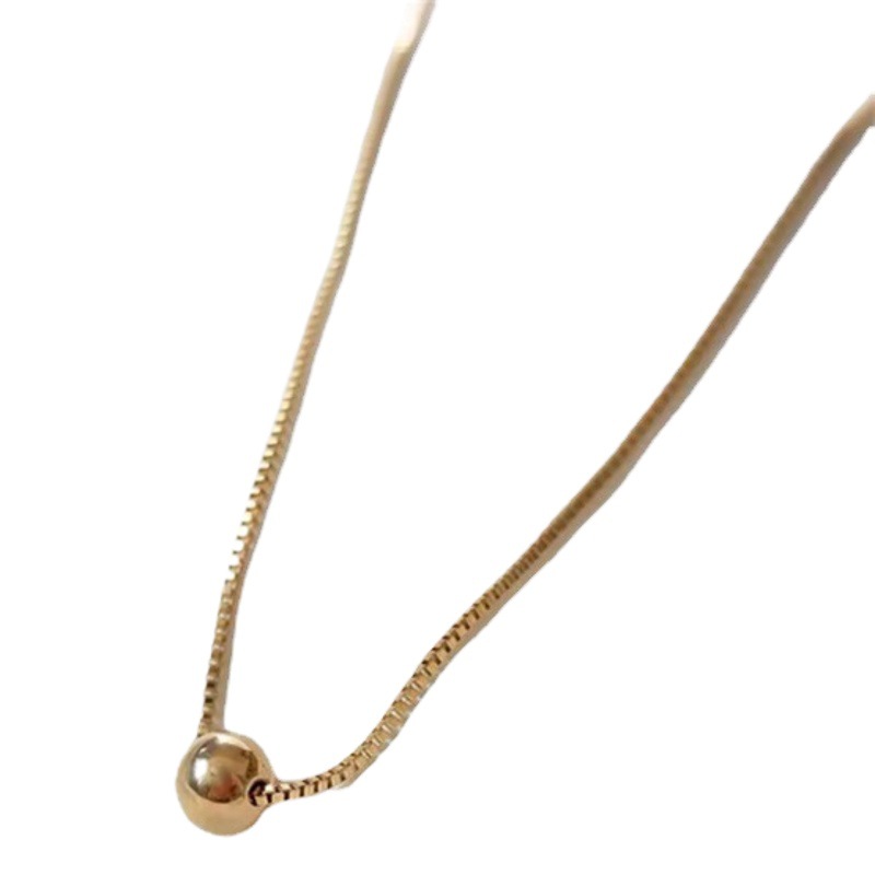 Corea del Sur personalizado oro metal pequeño collar de cuentas de Oro de las mujeres temperamento simple Internet celebridad collar de moda Cadena de clavícula corta