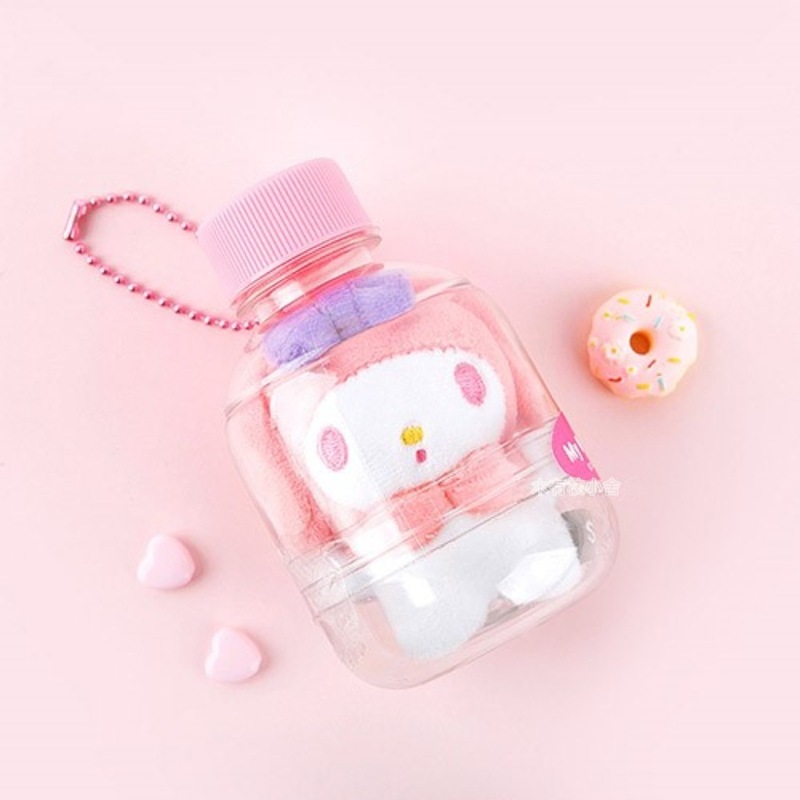 正版韩国三丽鸥可爱迷你瓶子kitty美乐蒂毛绒挂件钥匙扣包挂8cm|undefined