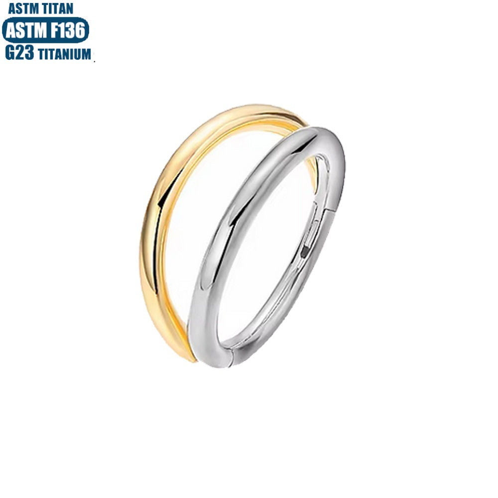 F136 Implant Grade Titanium Nose Ring Bifurcation Inlaid Zircon Seamless Ring Earrings Nose Piercing Jewelry detail image 21