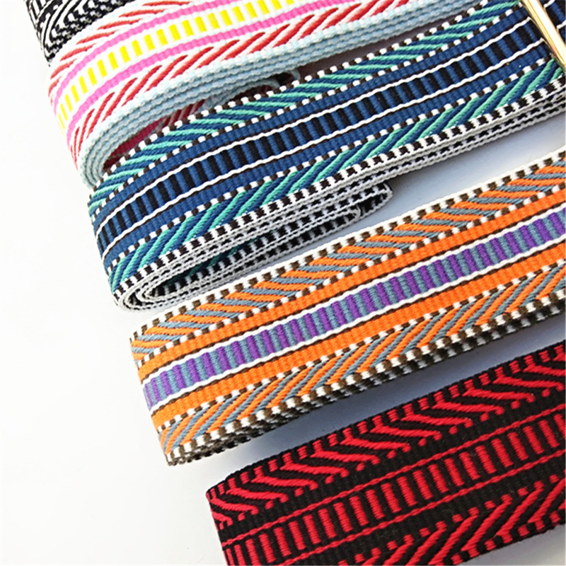 All Seasons Cotton Webbing Stripe Sling Strap Bag Strap display picture 5