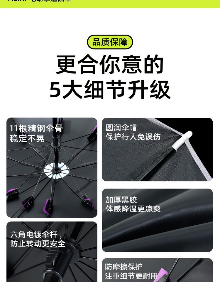 Electric Scooter Umbrella Canopy 2026 New Model Foldable Detachable Sunshade Umbrella for Motorcycles Rainproof