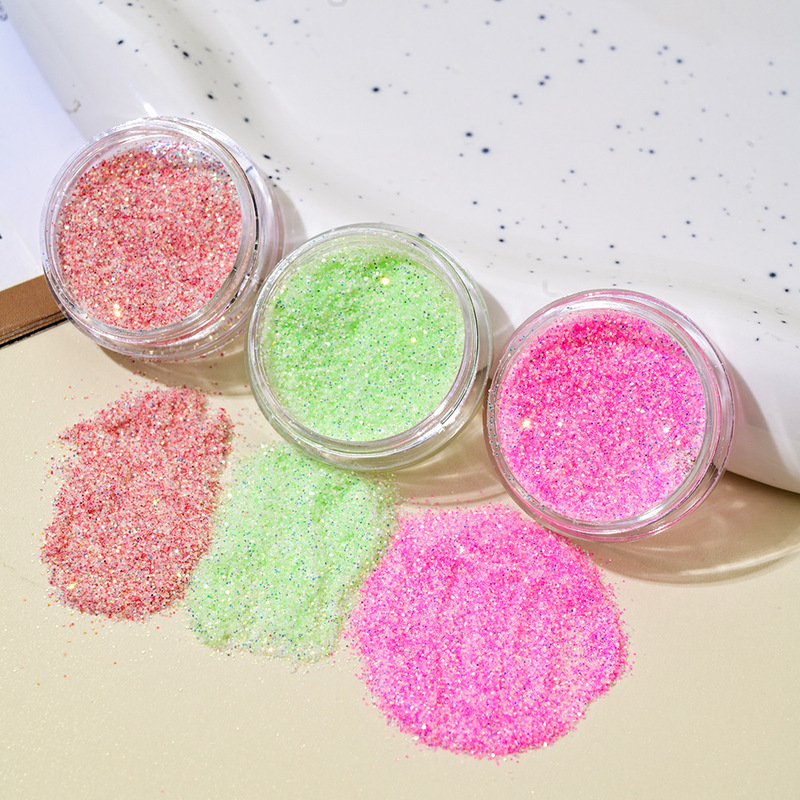 Cross-Border Popular 12-Color Nail Art Glitter Powder Laser Nail Art Sequin Nail Crystal Burst Glitter Powder Fine Glitter Powder