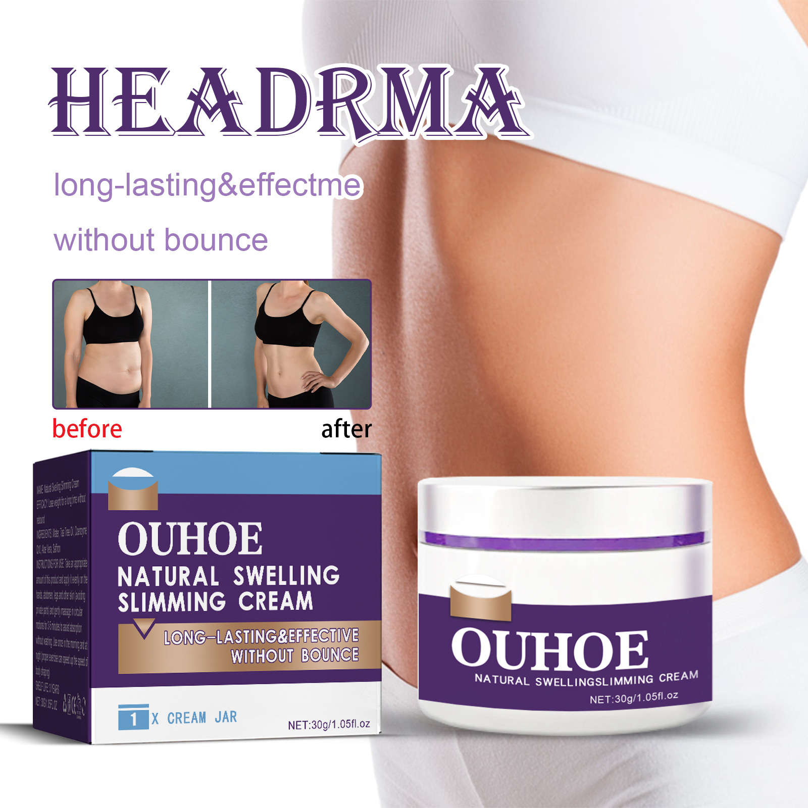 OUHOE slimming care cream compresses tightens body's excess fat, shaping belly and massaging the lazy_voghion.com