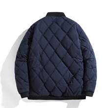 棉袄男冬季菱形棉衣宽松美式ins复古棒球服情侣棉服加绒加厚外套