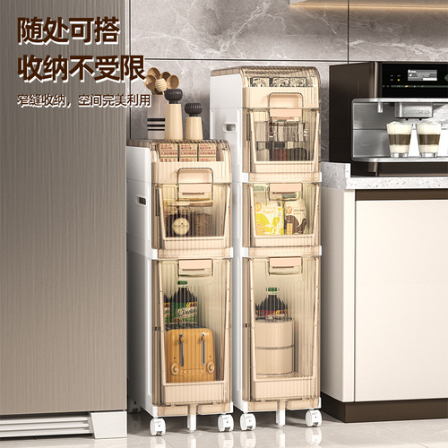 Bathroom gap storage cabinet drawer-type household toilet narrow gap plastic storage cabinet bathroom gap storage shelf