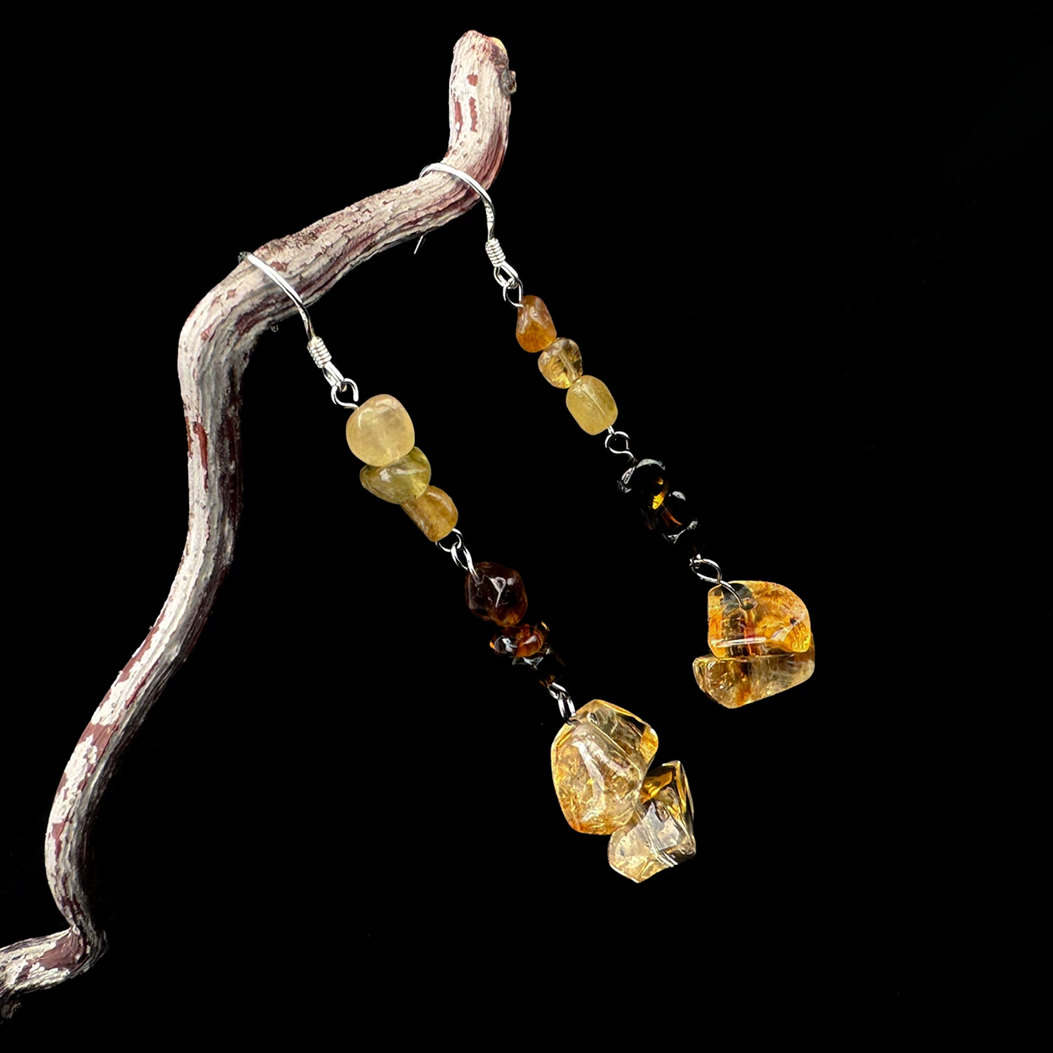 Cuitianjing [Venus] Citrine Tourmaline Earrings High-End Series Little Red Book